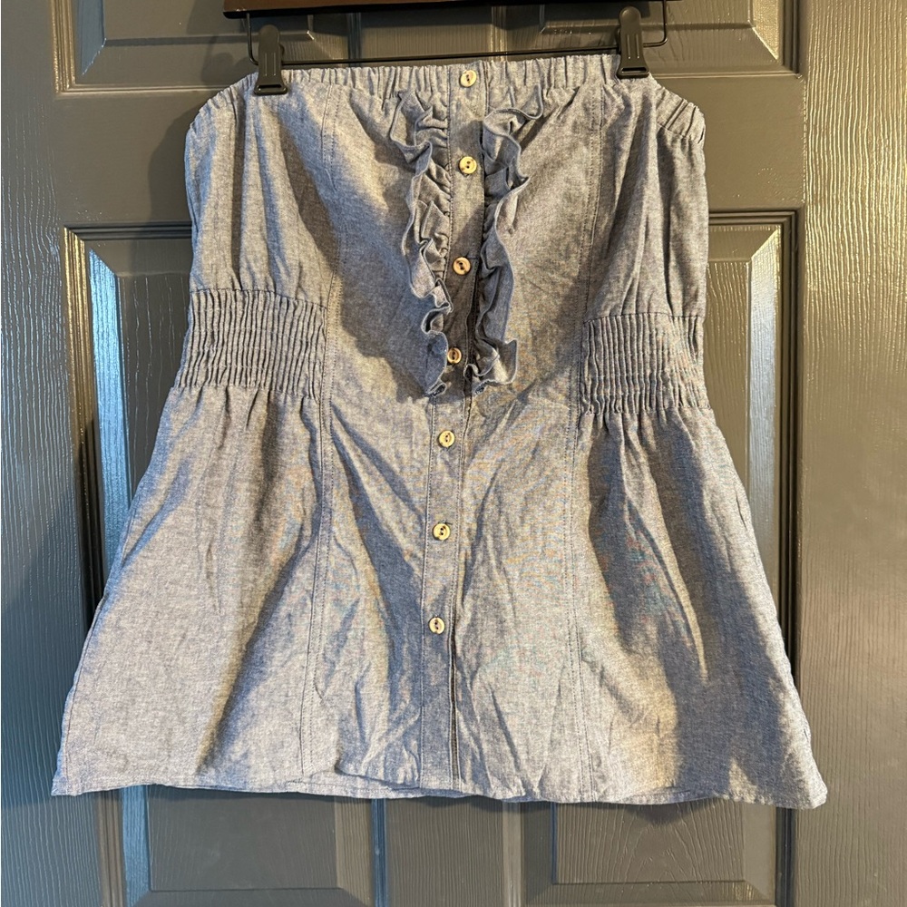 Mixxed 26 Women’s Strapless Shirt Oxford Blue Size XL